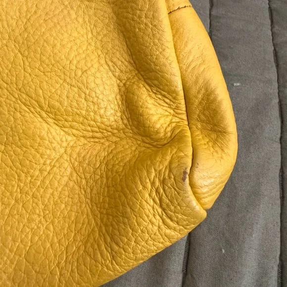 Yellow Hammitt Leather Clutch Pouch Make-Up bag. Fair condition - Picture 6 of 8